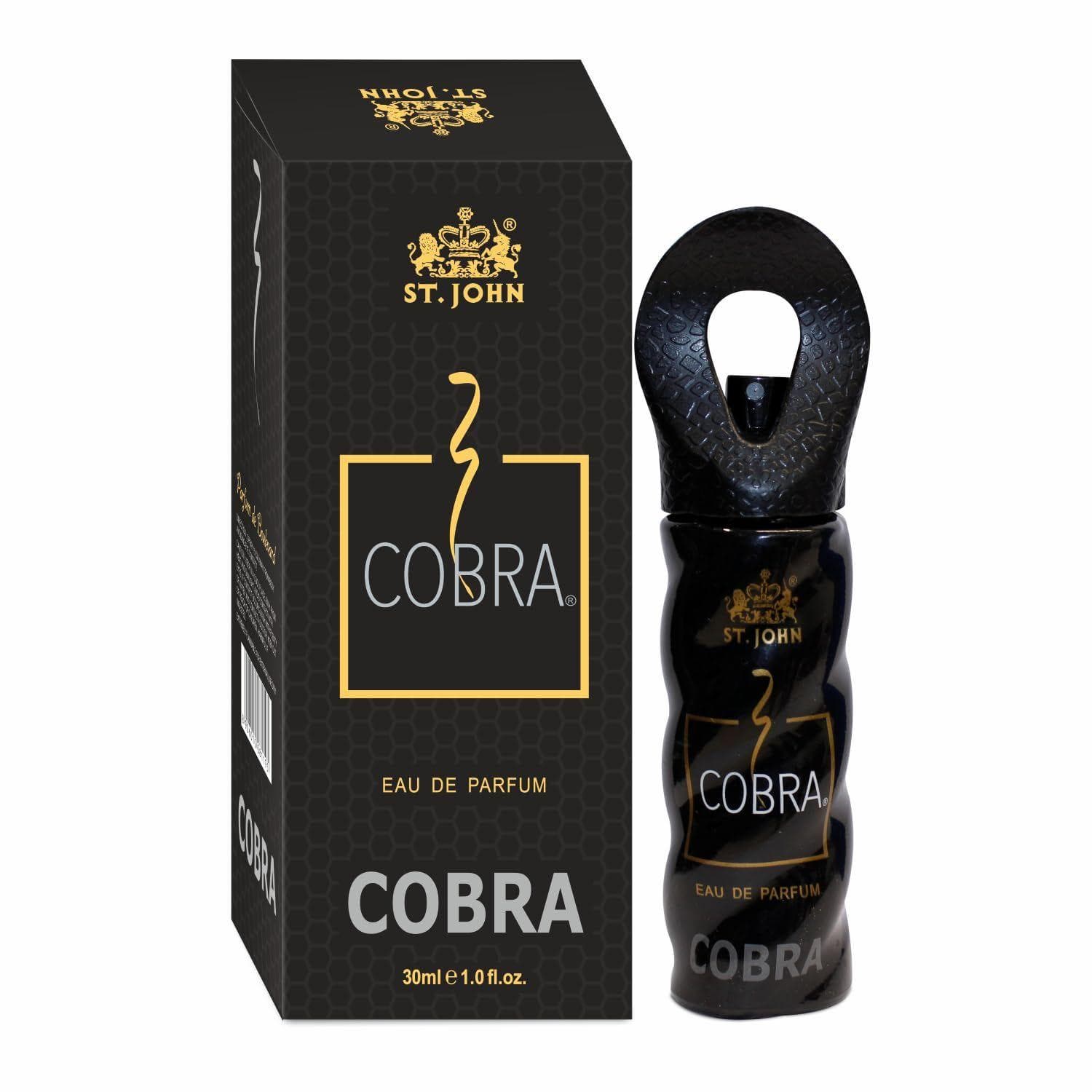 ST. JOHN COBRA Body Perfume For Men | Irresistible Scent Fresh & Soothing Good Fragrance Perfume For Men | Long Lasting Smell, Eau De Parfum - 30Ml 30ML