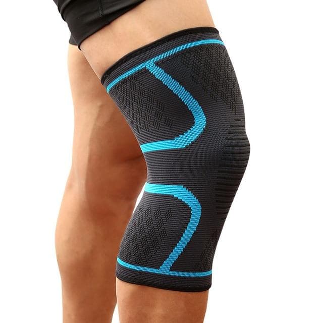 1PCS Fitness Running Cycling Knee Support Braces Elastic Nylon Sport Compression Knee Pad Sleeve for Basketball Volleyball S blue