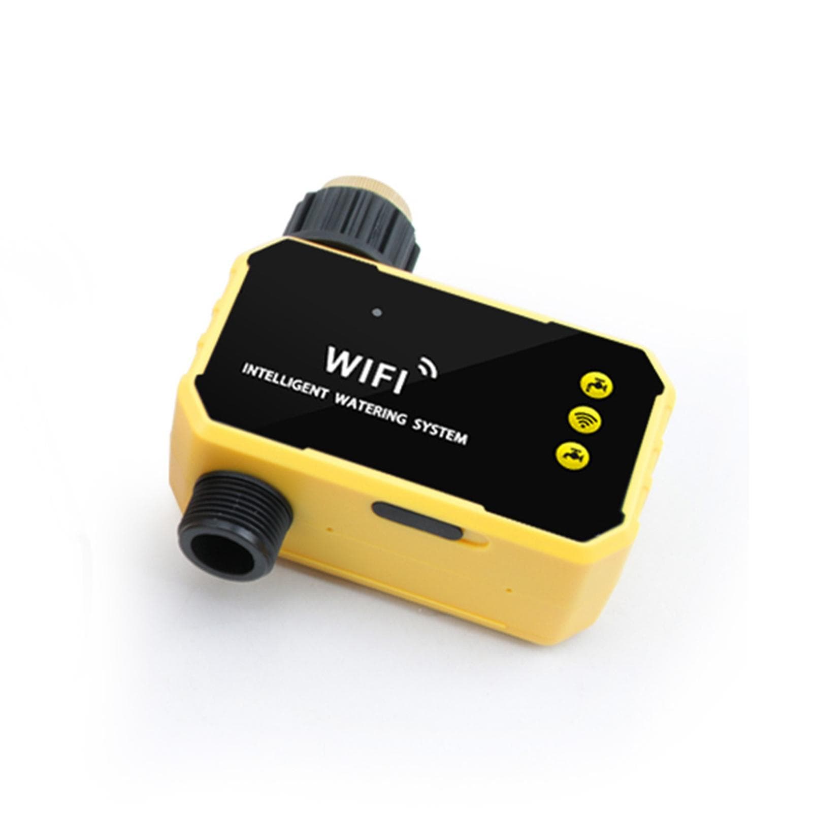 Smart Plant Watering Devices with Rain Sensing Digital Display Screen Adjustable Panel WiFi Plant black/yellow