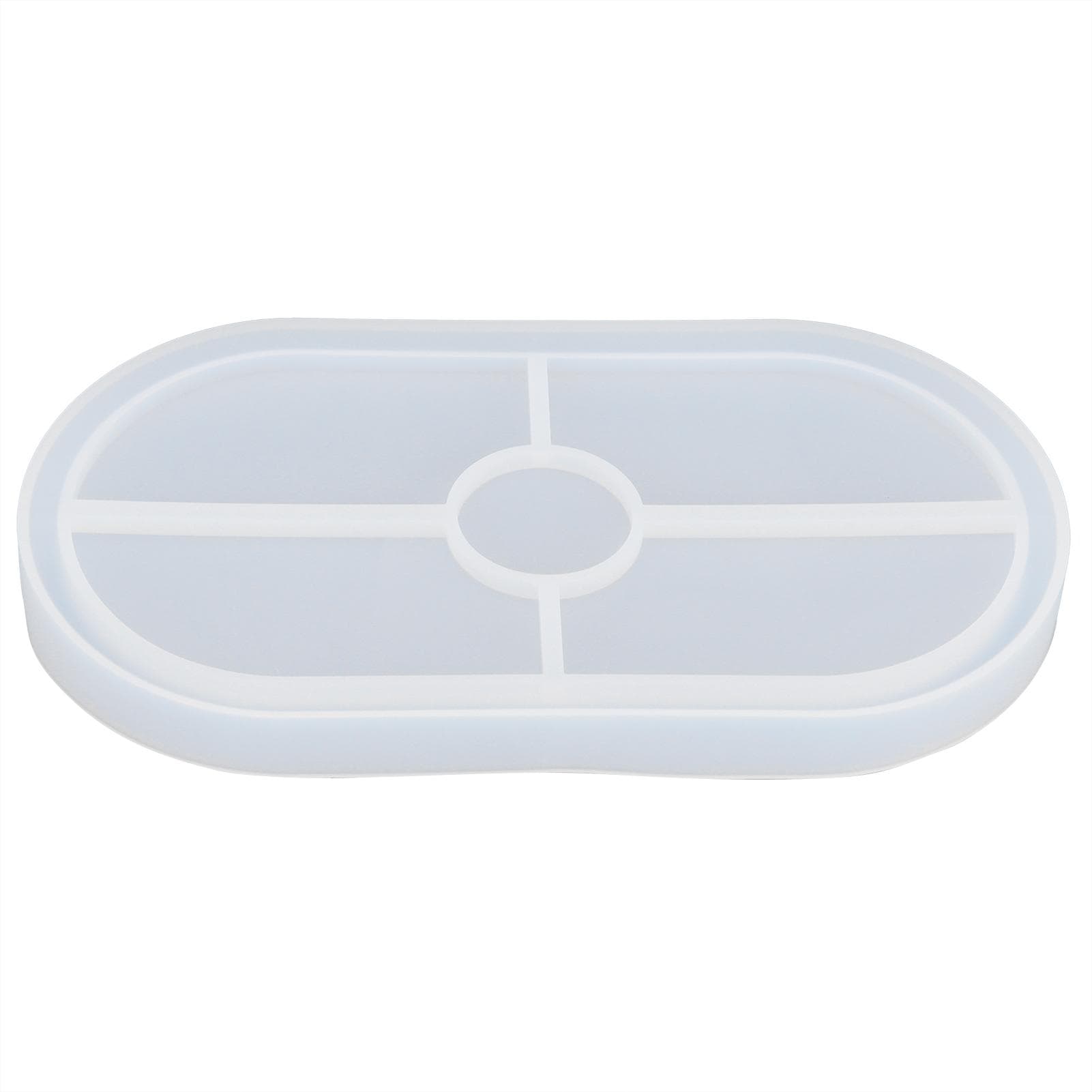 DIY Silicone Mold Oval Crystal Epoxy Resin Tea Coaster Mold for Home Kitchen Bakery