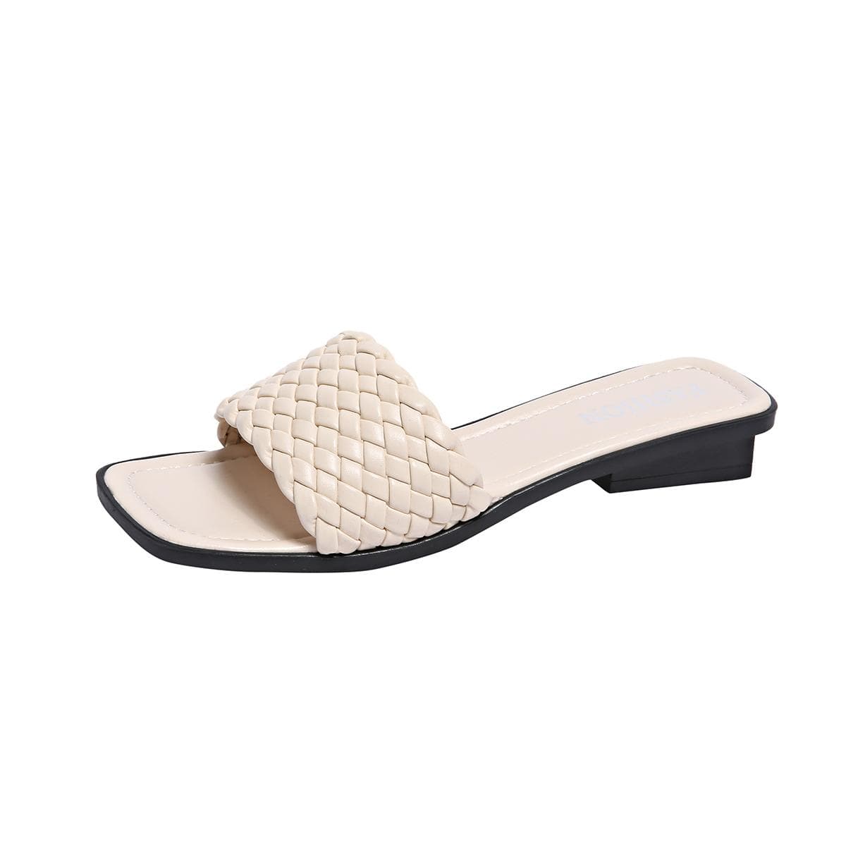 Women Slippers Plait Design Open-toe Flat Women's Beach Sandals Slippers Casual Flip Flops Woman Shoes 42 white
