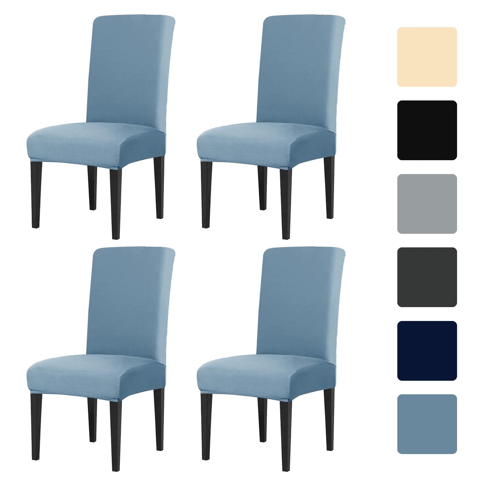 Dining Room Chair Cover Set of 8/4 High Stretch Slipcover Removable NonSlip Seat Protector for Home Party Hotel Wedding Ceremony 4pcs blue