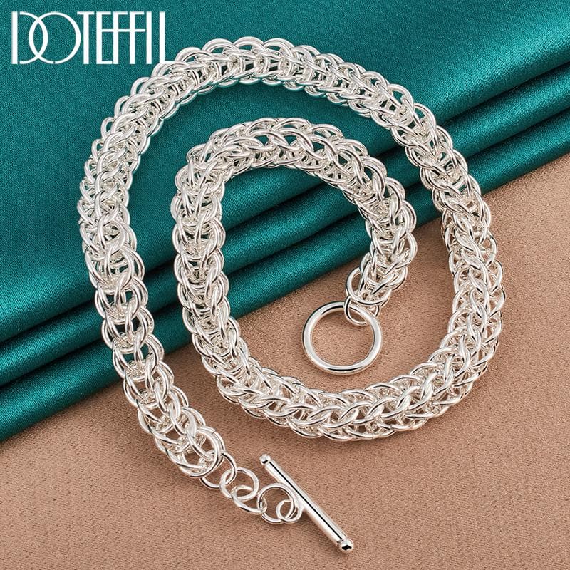 Multi Loop Necklace Silver Color Gift Fashion Jewelry 45cm