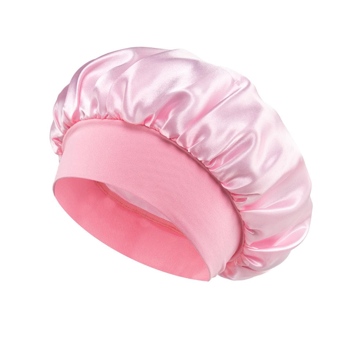 Satin Bonnet Hair Bonnet For Sleeping Silk Bonnets For Women With Elastic Soft Band For Hair Care pink