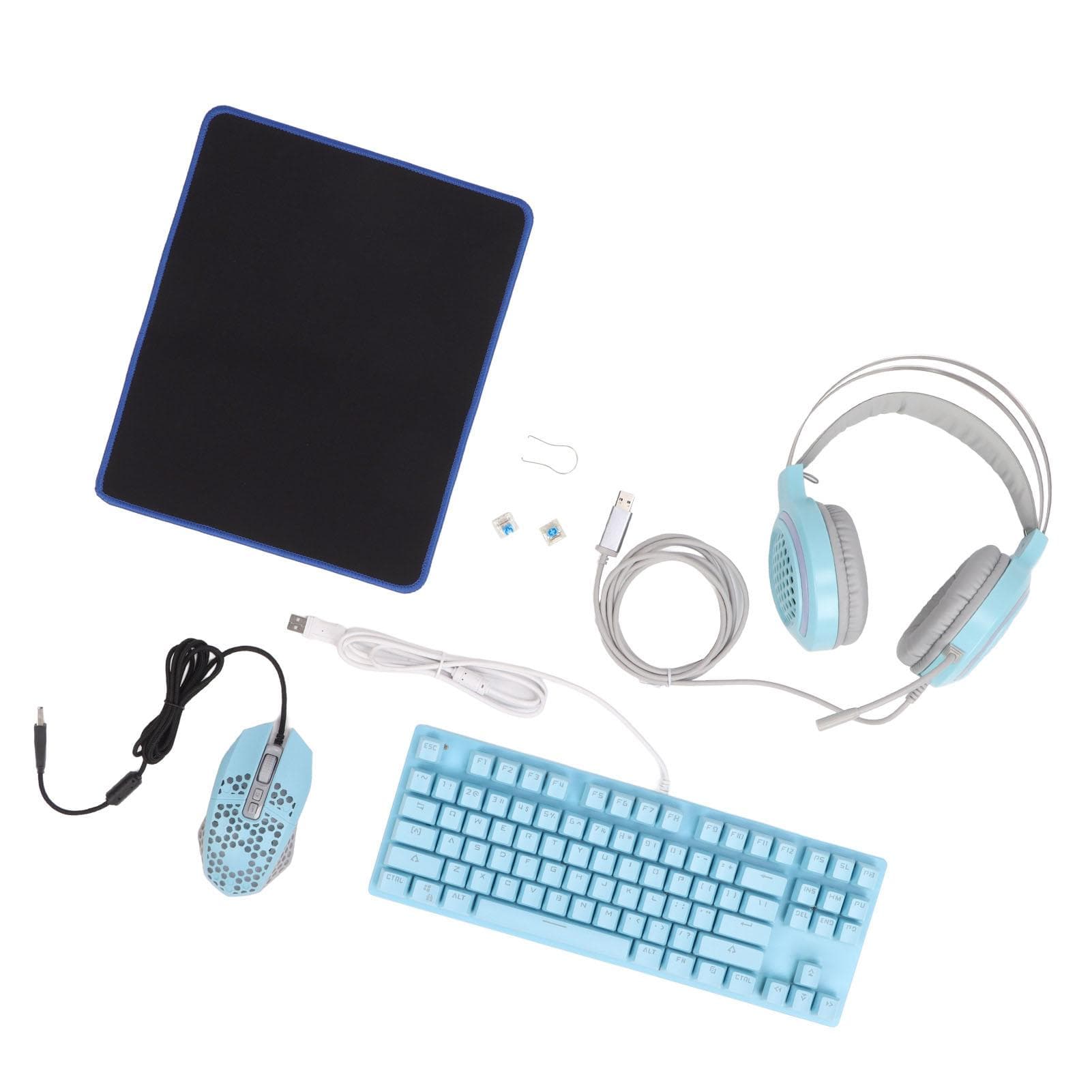 Four Pieces Computer Game Kit High Sensitivity RGB Lighting Six Levels DPI Lightweight Comfortable