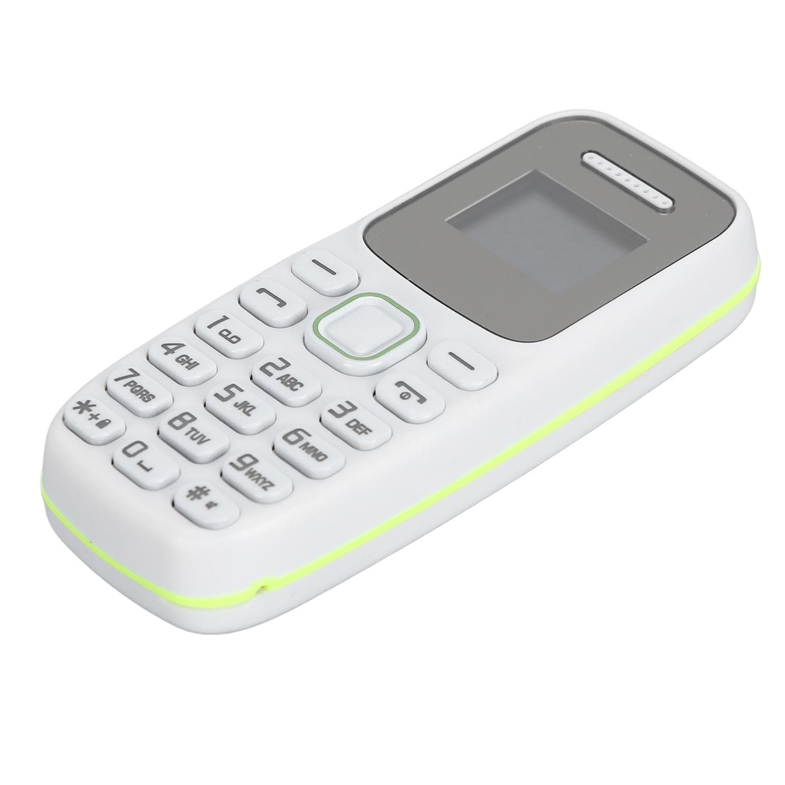 2G Phone Unlocked for Elderly 0.66 Inch Dual SIM GSM Mini Phone Music Player Bluetooth Earphone Big white