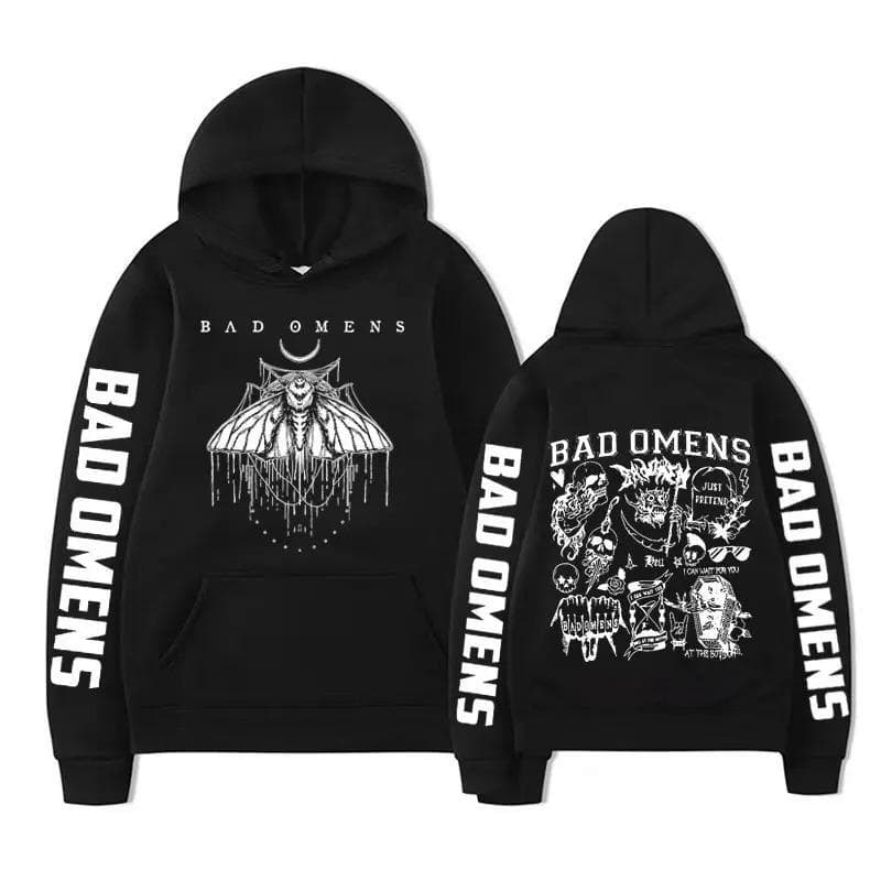 Limited Bad Omens Band Moth Music Tour Hoodie XL black