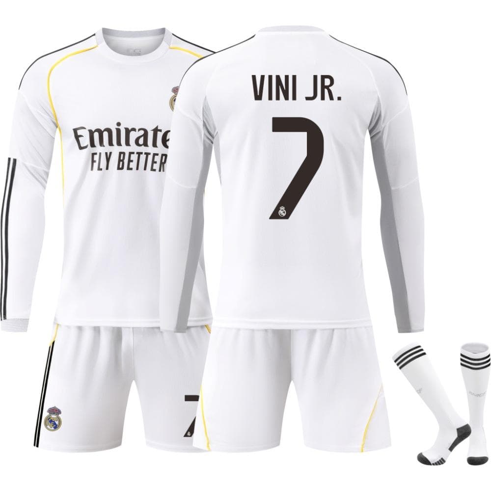 25-26 Real Madrid Home long-sleeved Football Jersey for Kids and Adults VINI JR. #7 20