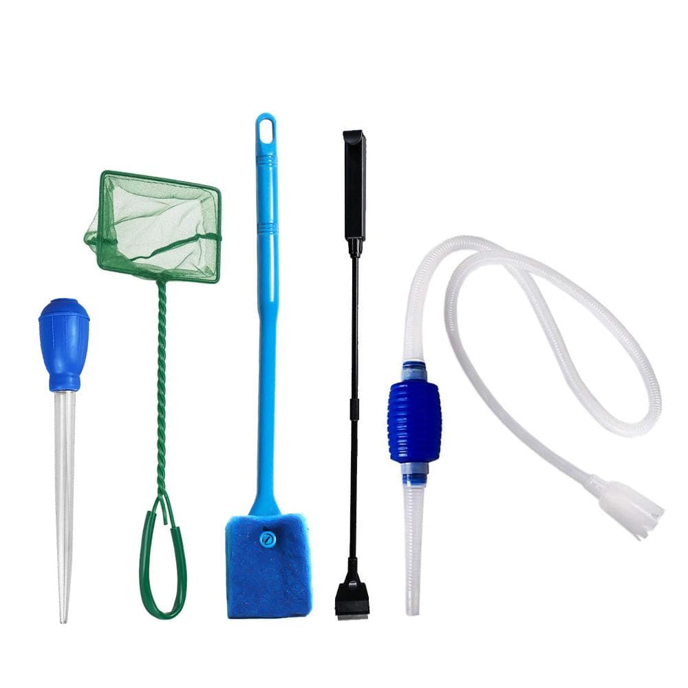 5 in 1 Aquarium Fish Tank Cleaning Tools Kit Aquarium Gravel Cleaner Siphon Fish Tank Cleaner Water multicolour