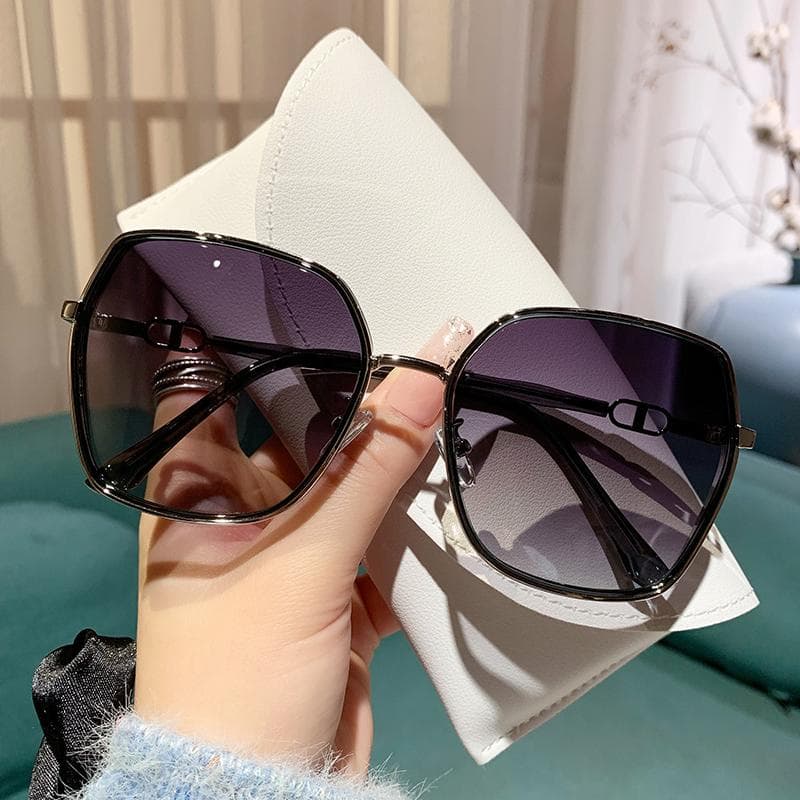 New Fashion Sunglasses Women UV400 Gradient Lens Oversized Retro Square Luxury Brand Oculus Sun Glasses Other