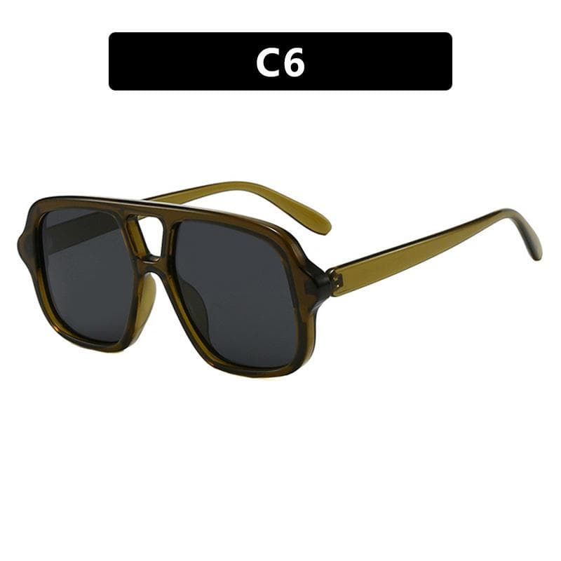 Large Frame Double Bridge Sunglasses UV400 Protection Fashion Women Men Summer Travel Sun Shading Shades Gafas De Sol 1PC