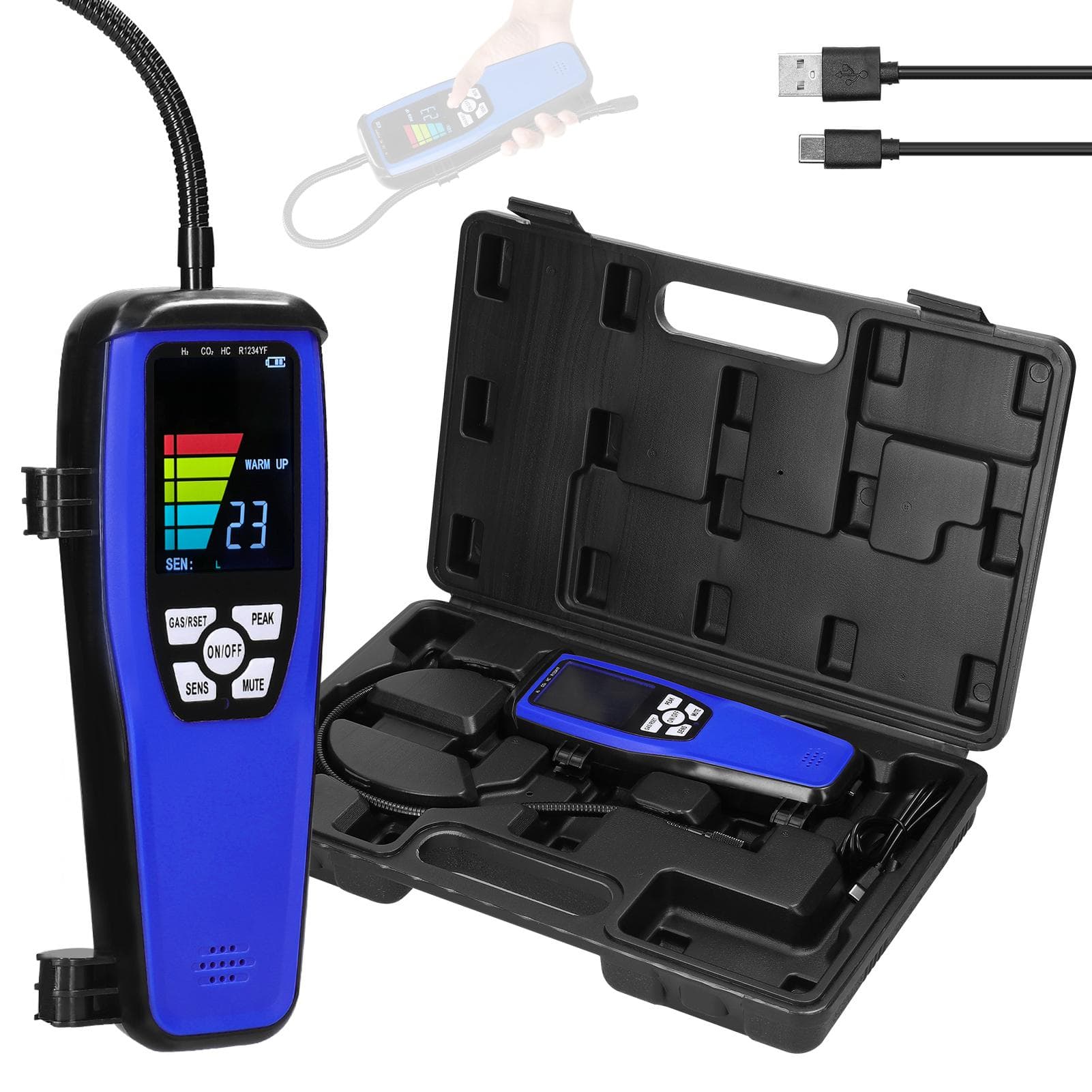 Handheld Combustible Gases Leak Detector Natural Gases Leakage Tester Portable Combustible Gases multicolour