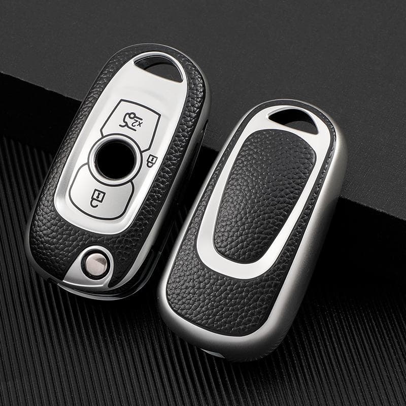 Waterproof TPU Leather Car Flip Key Case Cover Shell Fob For Buick VERANO ENCORE GX GL6 For Opel Vauxhall Astra K Corsa E Auto Styling Accessories white