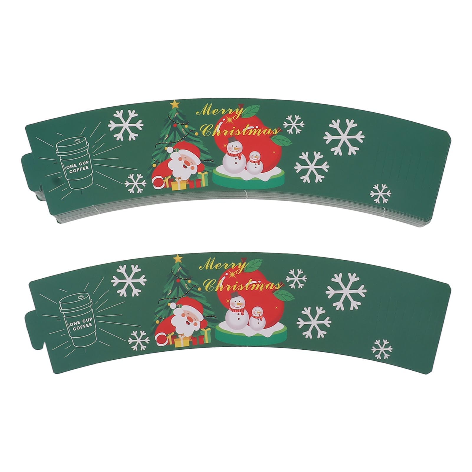 50PCS Coffee Cup Sleeves Disposable Paper Cup Sleeves Hot Drink Holder for Halloween Christmas green