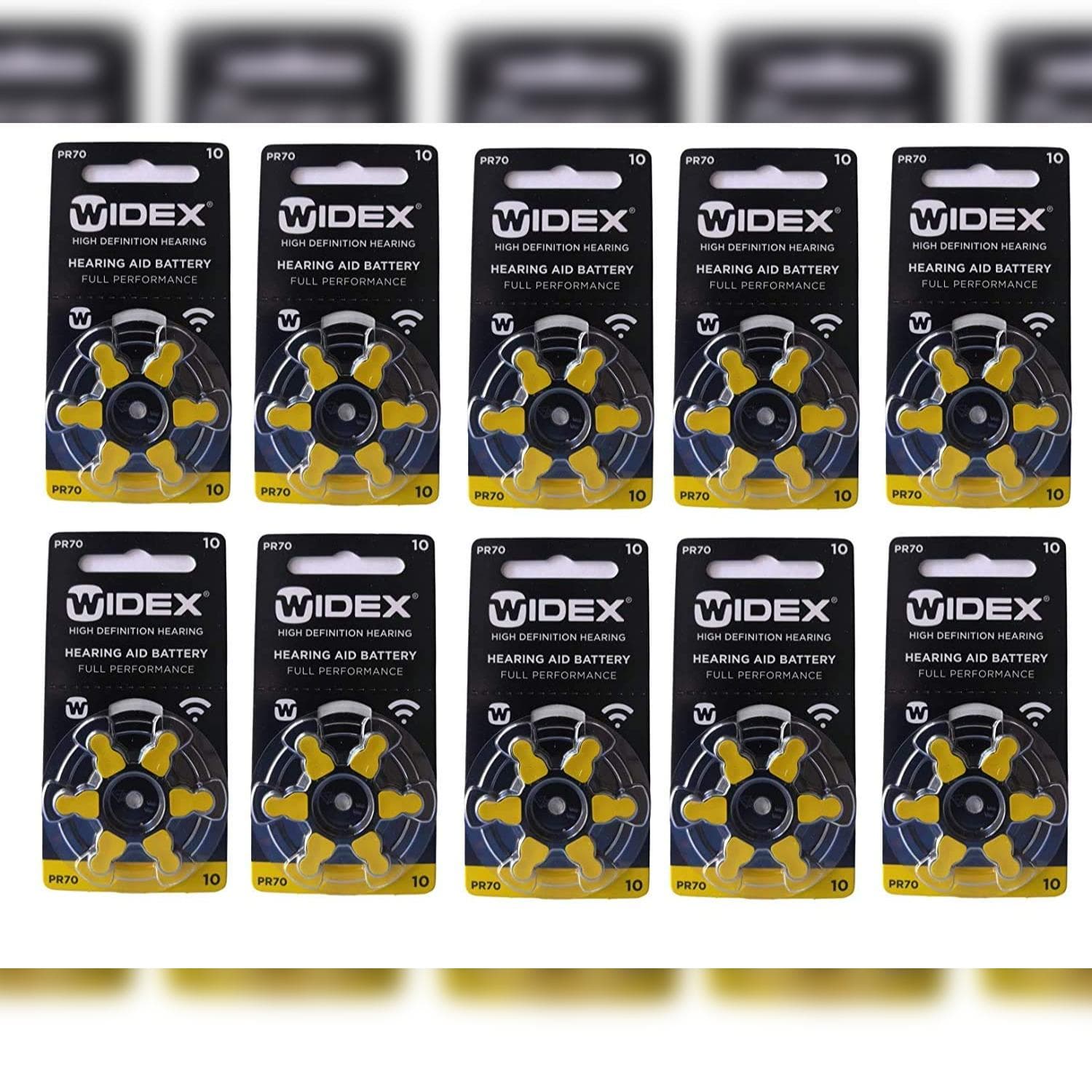 Widex Hearing Aid Battery Size 10 (PR70) (10 X 6 =60 Batteries)