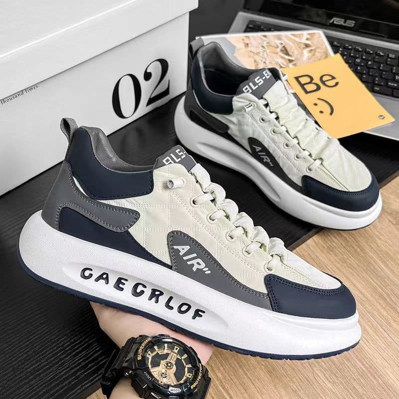 Fashion All-match Sports Shoes Men's Low-top Thick-soled Running Shoes Breathable Mesh Shoes Soft-soled Comfortable Color Matching Casual Daddy Shoes 44