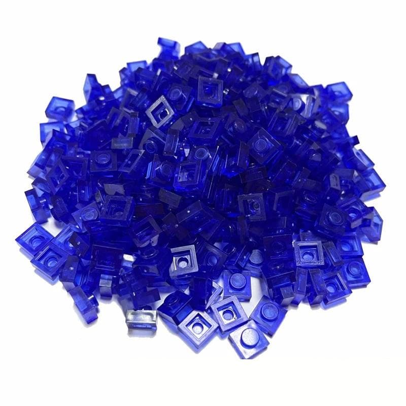100pcs Transparent 1X1 Thin Brick Small Particles Building Blocks Transparent Parts Two-Dimensional Code Educational Children Bricks Assemblage Toy purple