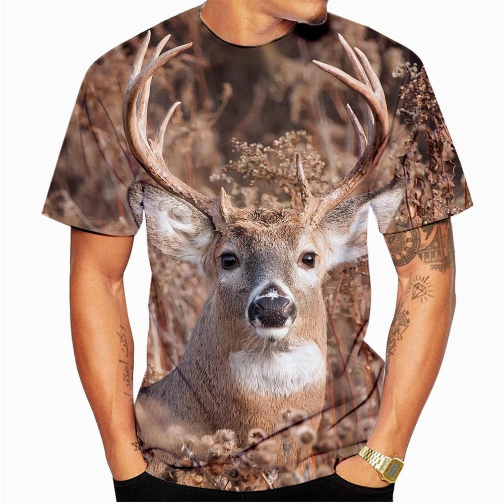 Fashion Deer Hunting 3D Print T-shirt Summer Men Woman T Shirts O-Neck Short Sleeve Oversized Harajuku Streetwear Male Tees Tops 6XL