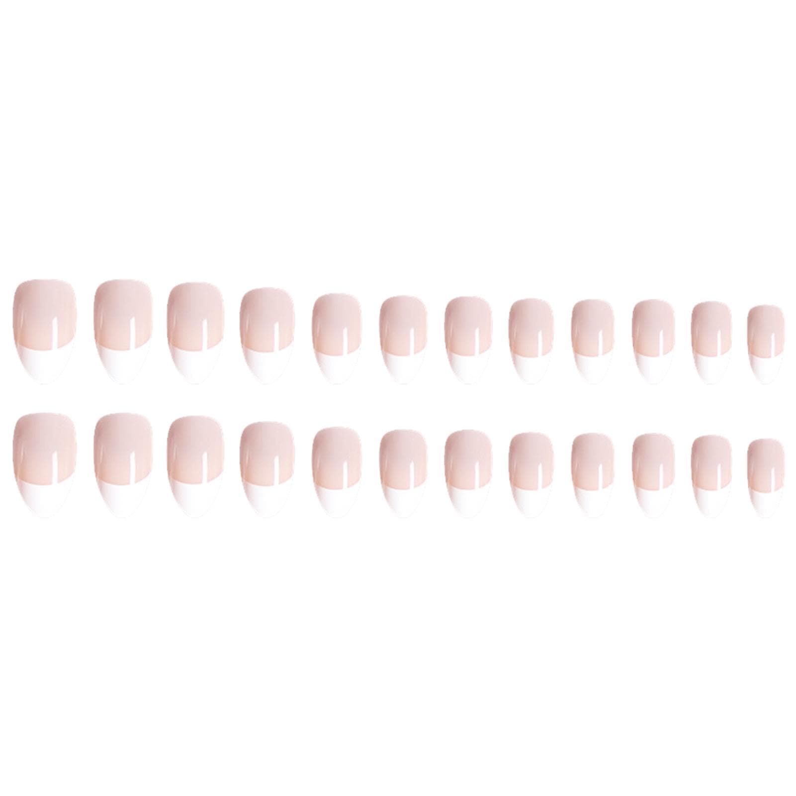 Natural French False Nails Kit Different Size Full Cover French Manicure Set
