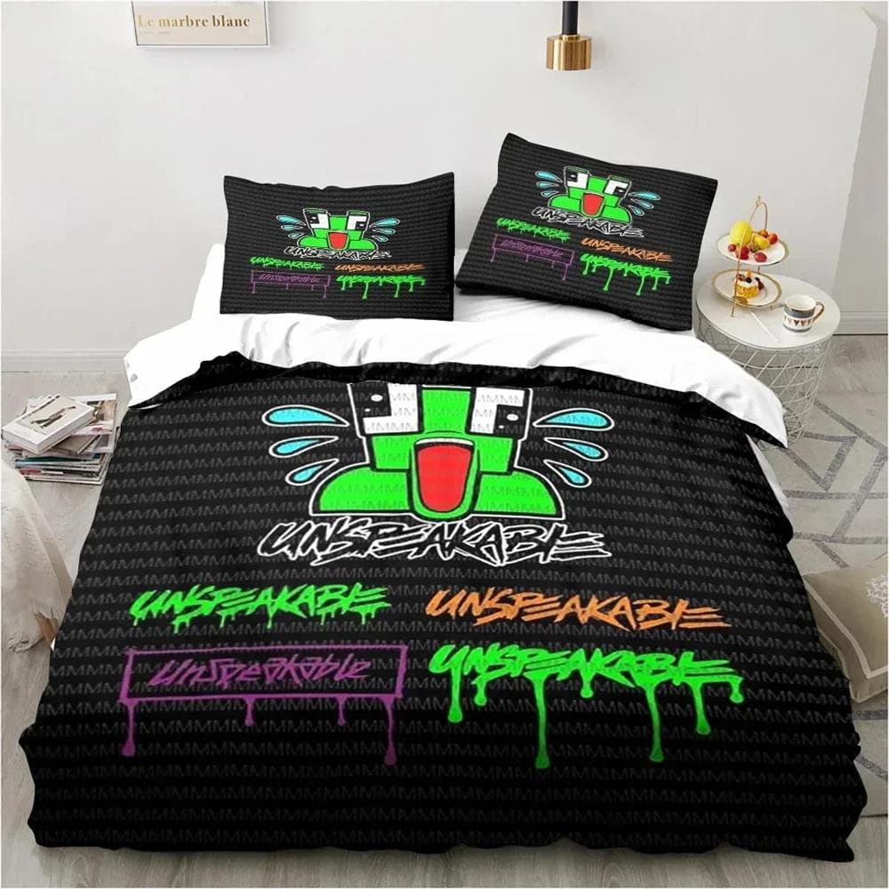 Cartoon Funny Play Unspeak.able Bedding Set Bedroom Soft Bedspreads for Bed Comefortable Duvet Cover Quilt and Pillowcase 135x200cm 2pcs
