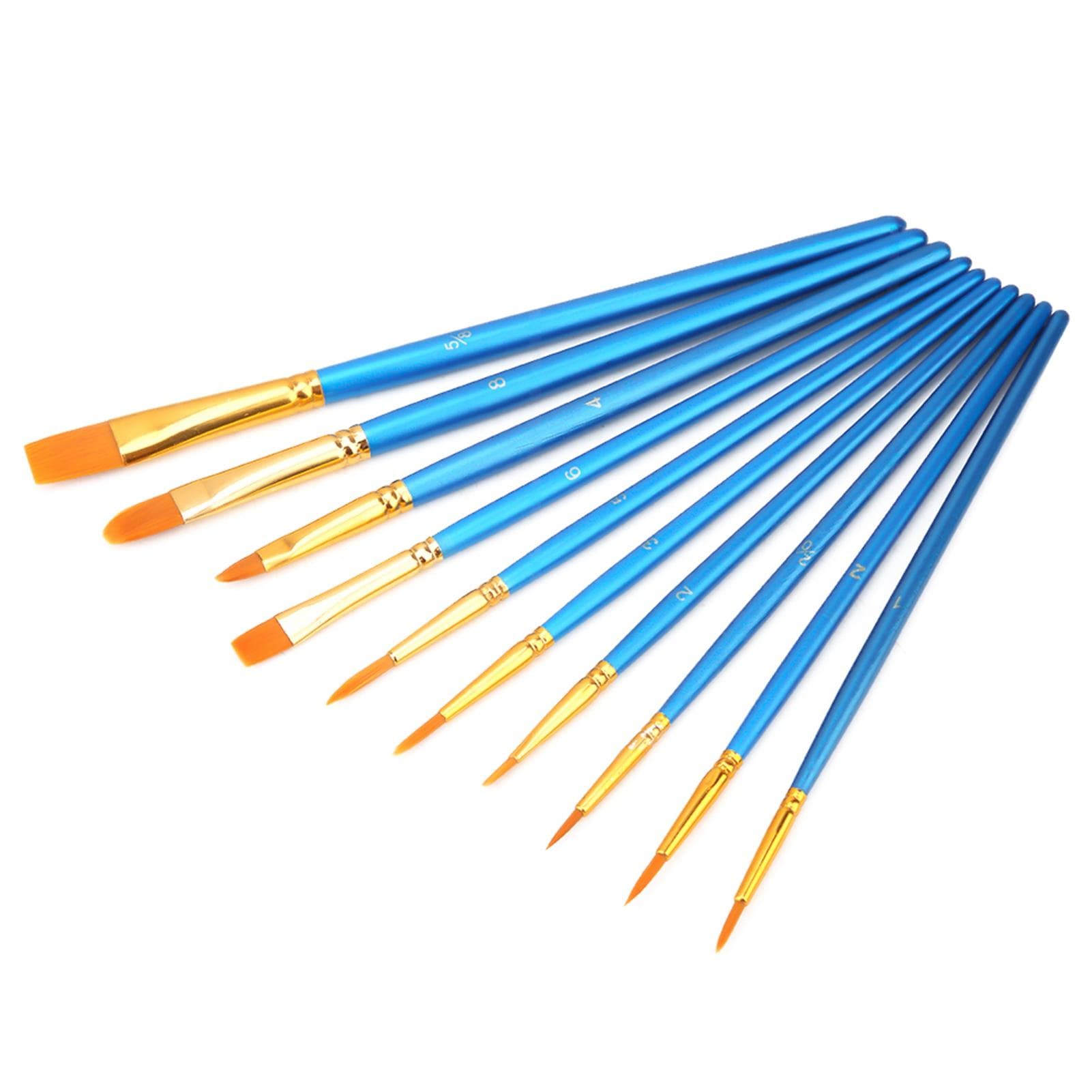 10pcs Children Drawing Nylon Hair Paint Brush Set Art Craft Painting Watercolor Brush Kit