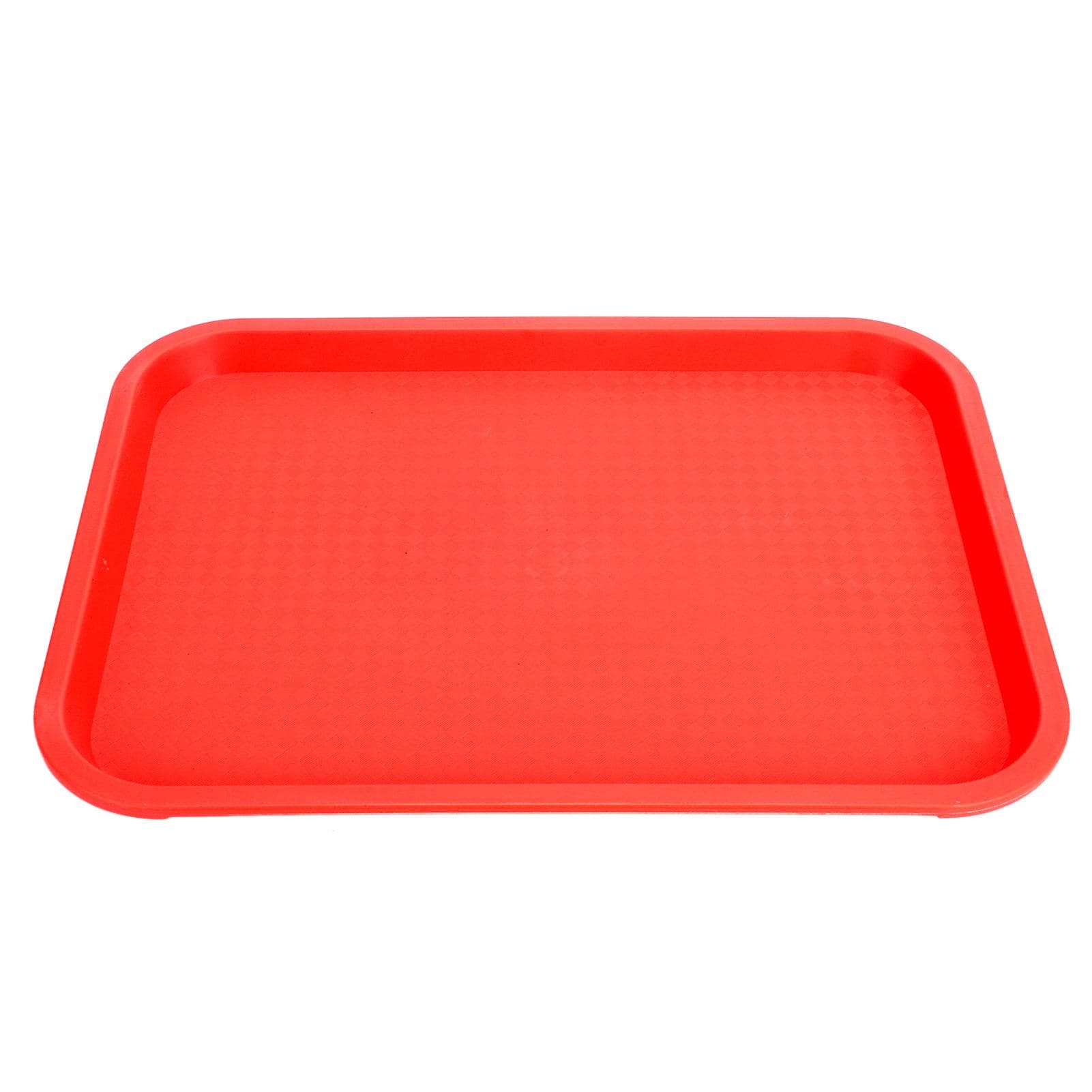 Fast Food Tray PP Rectangular Thick Slip Resistant Multi Purpose Food Service Tray for Restaurant red