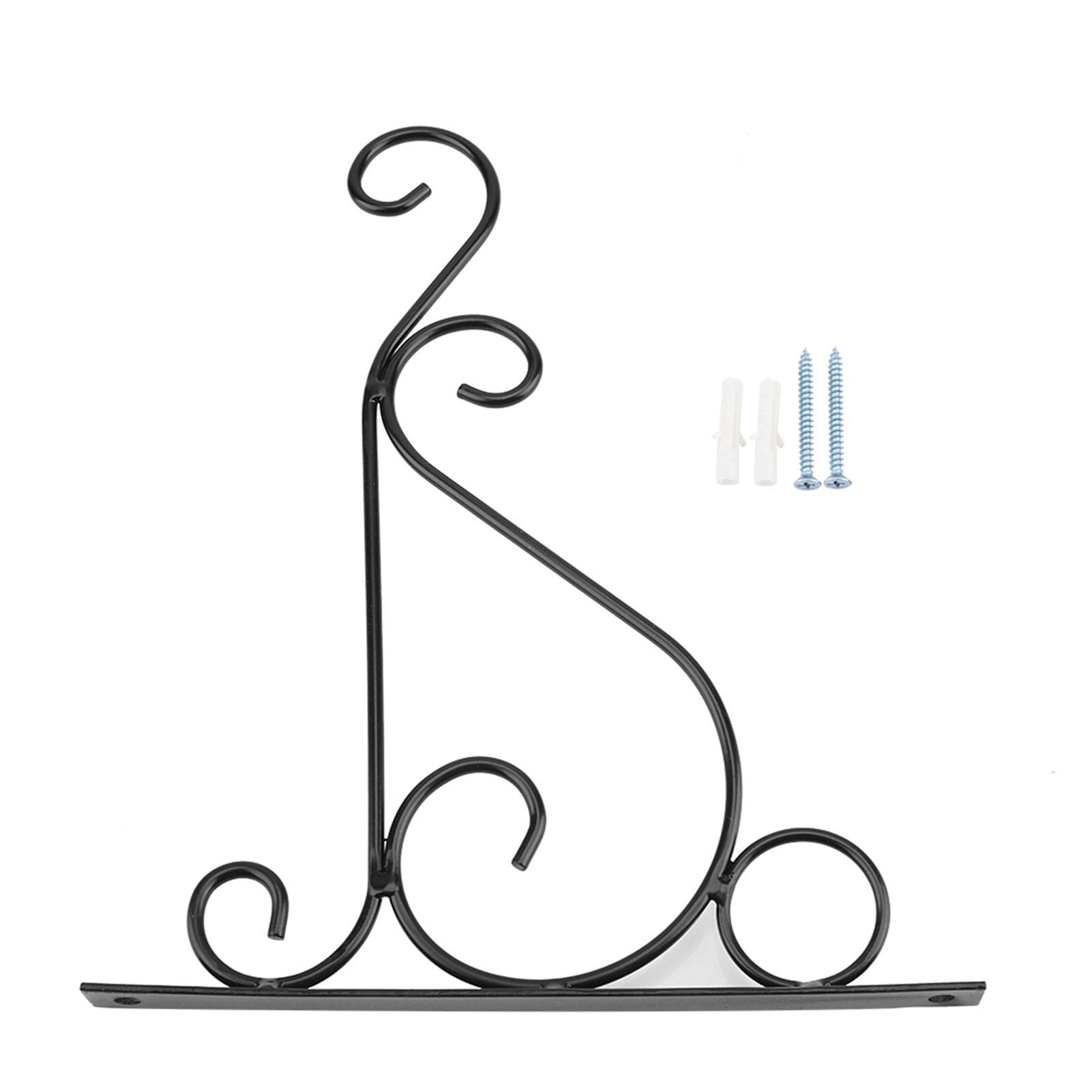 Iron Plant Hanger Wall Hanging Bracket Flower Hook for Home Garden Decoration 25*21cm(Black) Black