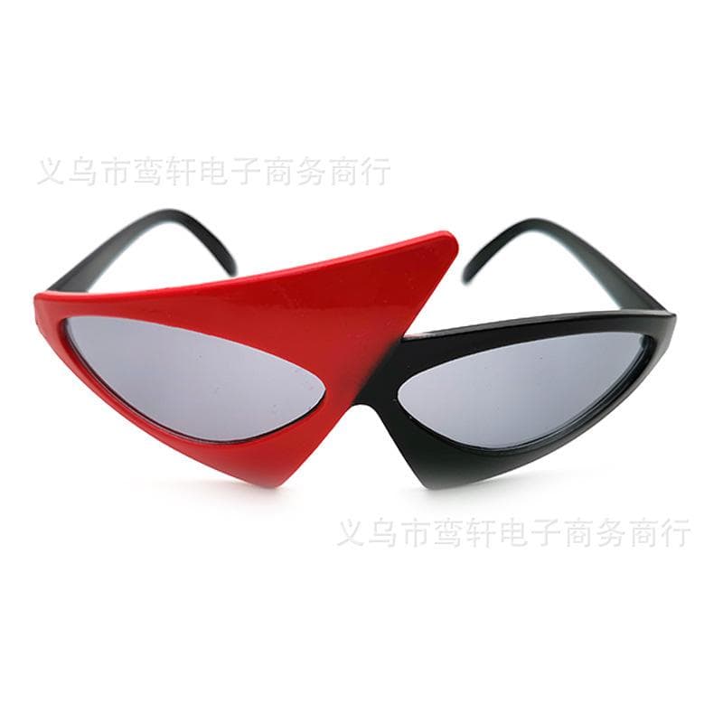 Fashion Christmas Triangle Oval Green Rose Contrast Color Roy Purdy Sunglasses Stage Hip Hop Party Glasses UV400 Party Supplies Red&Black