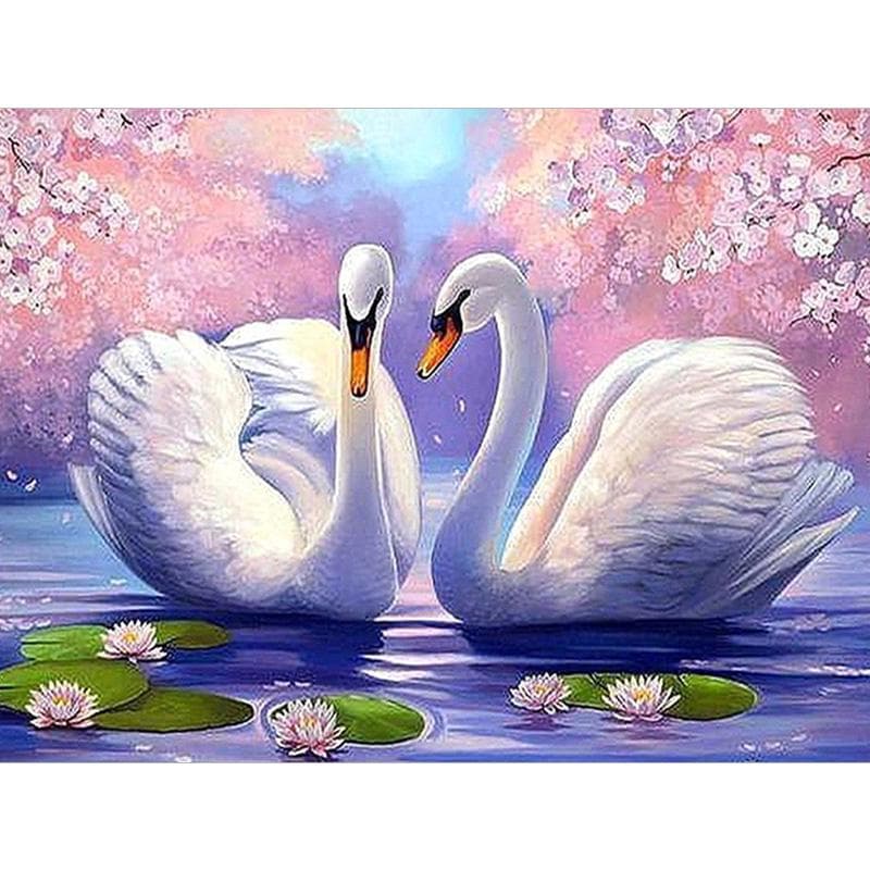 Diamond Embroidery Swan Handmade Diamond Painting Needlework Mosaic Cross Stitch Home Decor 20X30CM