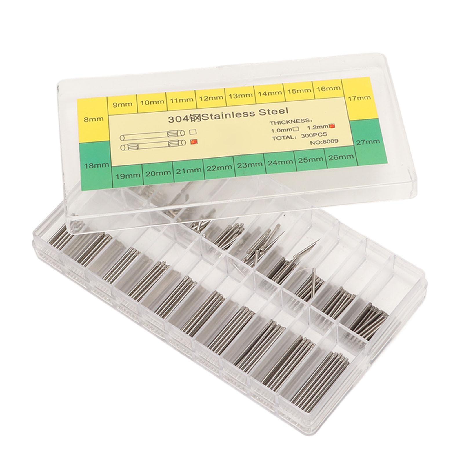 300Pcs 1.2mm Watch Band Spring Bar Link Pins Stainless Steel Double End Watch Band Link Cotter Pins