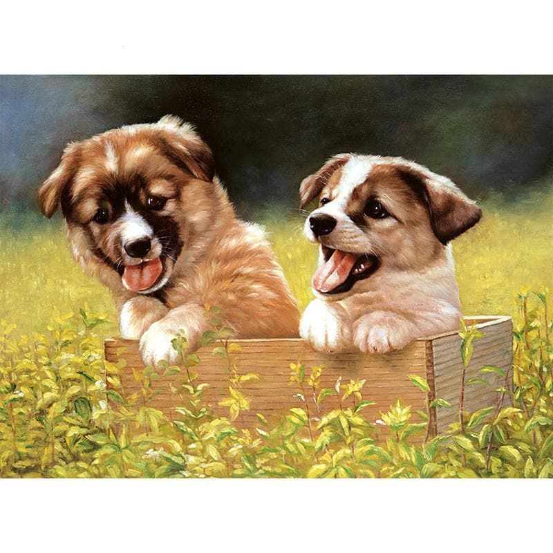 5D DIY Diamond Painting Dogs Embroidery Mosaic Cross Stitch Rhinestone Decoration 20X30CM