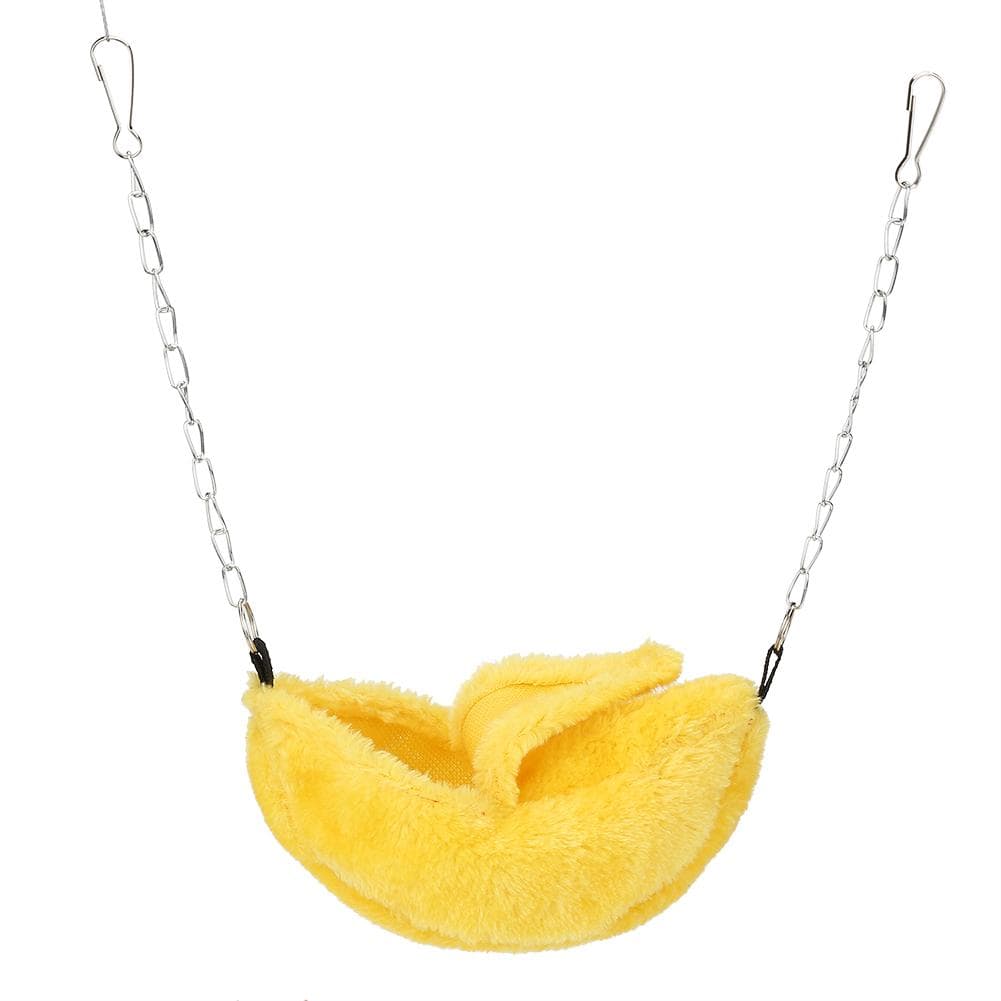 Small Warm Plush Banana shaped Pet Nest House for Hamster Hammock Bed(Yellow) yellow