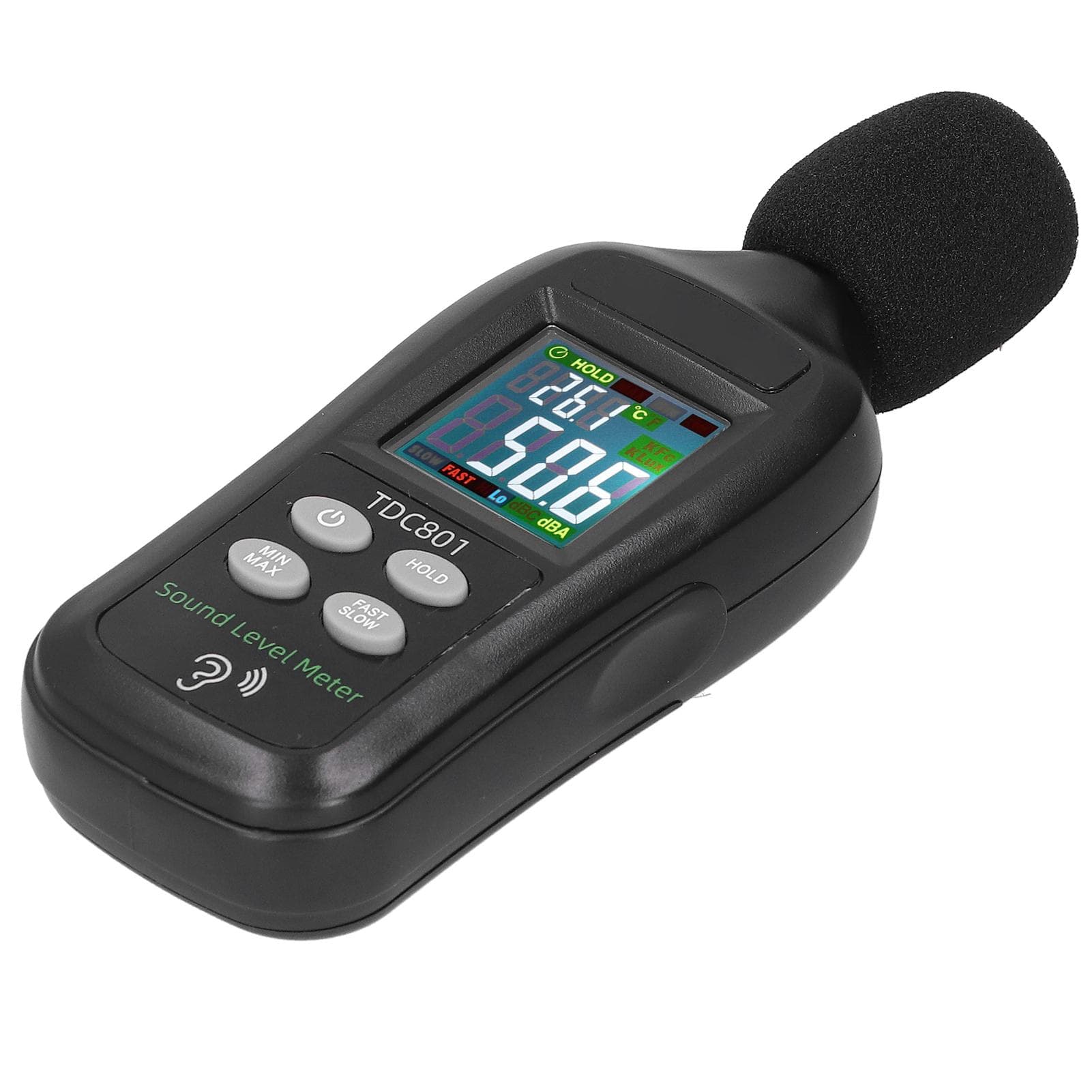 TDC801 Noise Decibel Tester LCD Display Digital Sound Level Meter Monitor 35dB135dB