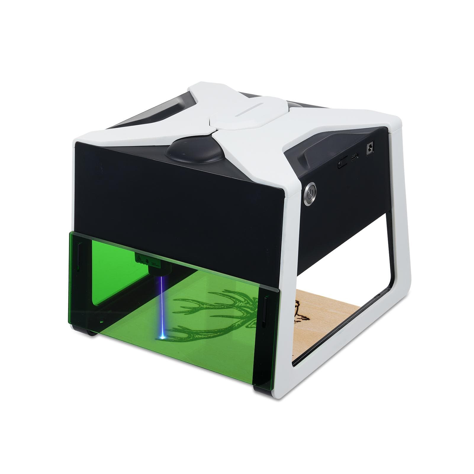 3000mW Laser Engraving Machine 85*85mm Working Area 450nm Laser Wavelength APP Connection High US PLUG black