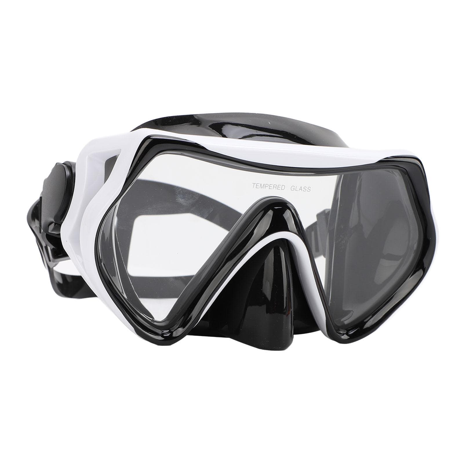 Diving Goggles Wide Clear View Tempered Glass Lens Swimming Goggles with Nose Cover for Men Women