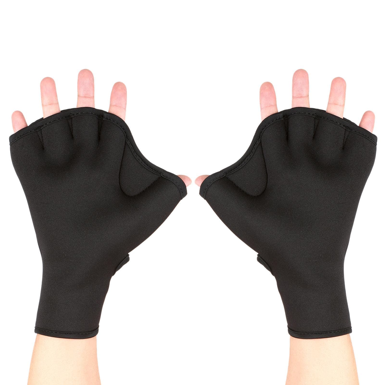 Neoprene Swimming Gloves Webbed Fitness Water Resistance Training Gloves with Adjustable Wrist L