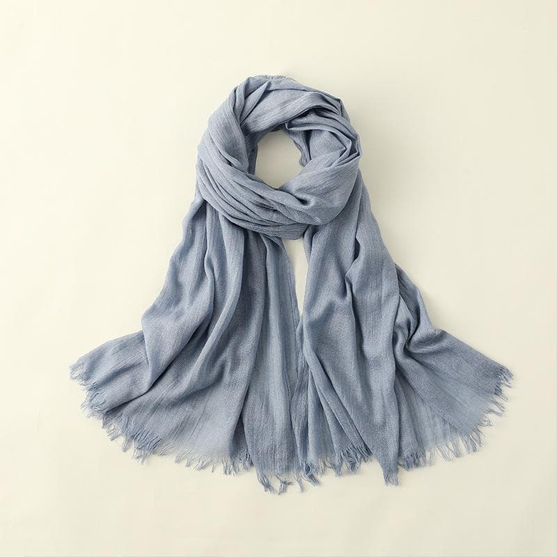 Summer Silk Scarf for Women, Fashionable Sun Protection and Shading, Beach Long Scarf, Solid Color Cotton and Linen Silk Scarf, Scarf 100*195CM