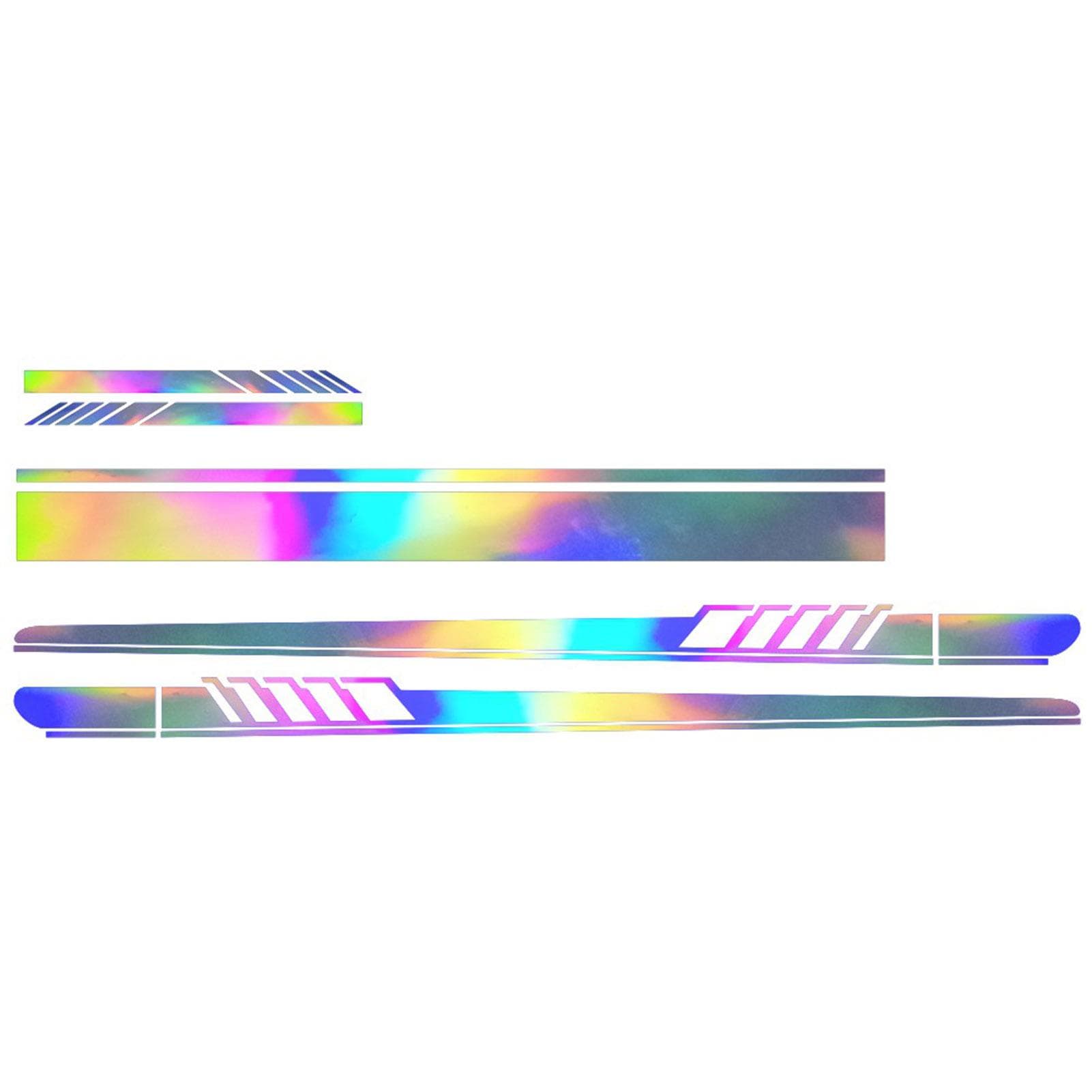 5 Pieces Reflective Stripe Vinyl Car Side Sticker Auto Body Racing Sports Decals Universal Car Truck DIY Decal Stripe Vinyl Stickers Decoration multicolour