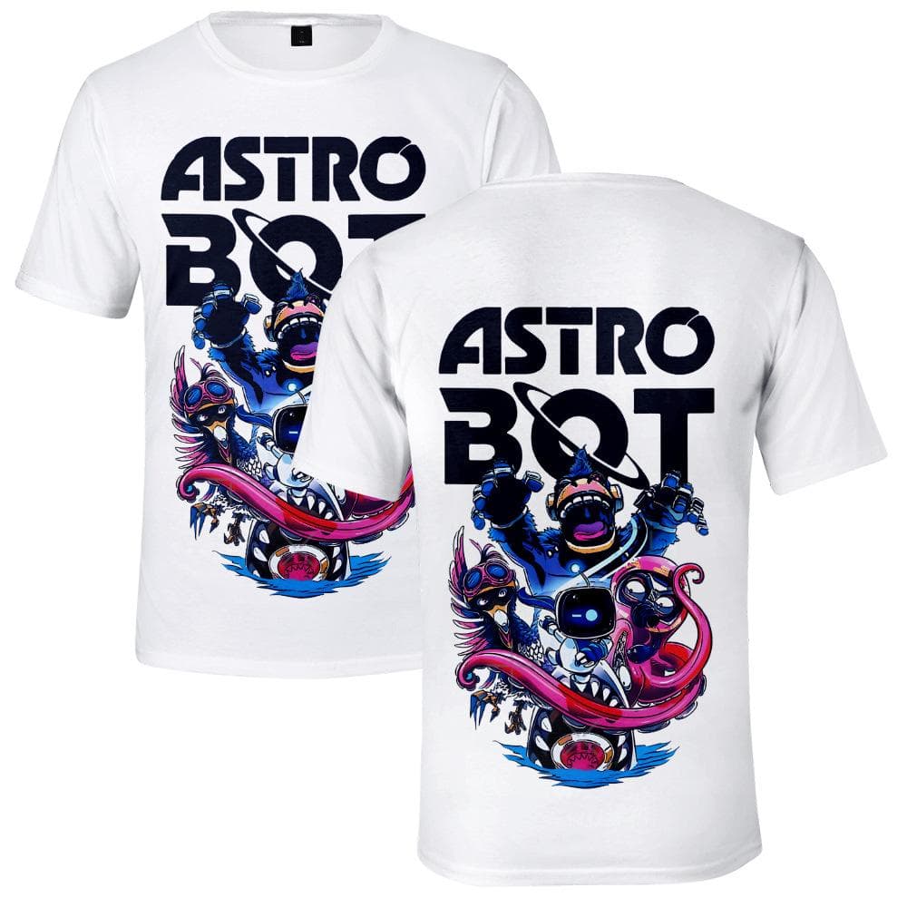 Funny Astro Bot Anime T Shirt Cool Women Men's Tshirt O Neck Casual Unisex Streetwear Fashion Tee Camisetas Ropa Hombre XS white