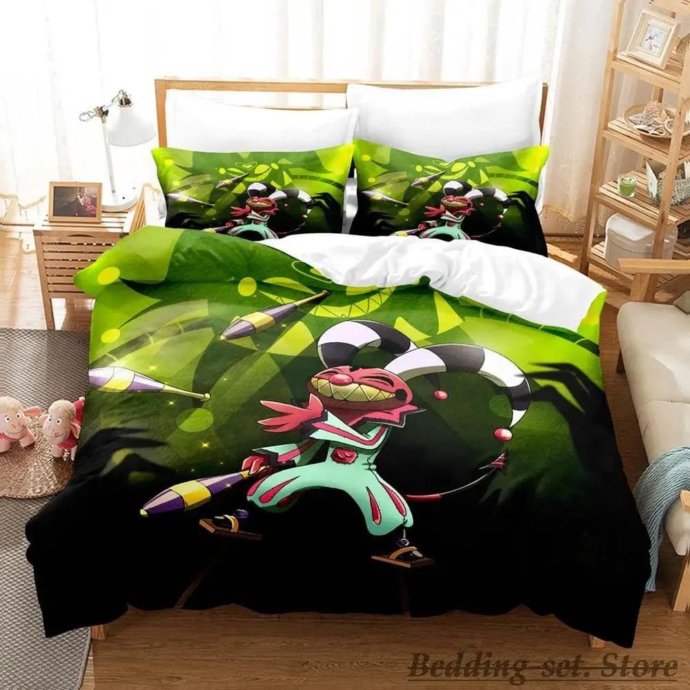 Fizzarolli Boss Bedding Set Single Twin Full Queen King Size Bed Set Adult Kid Bedroom Duvetcover Sets Anime Game Bed US King 264x228cm
