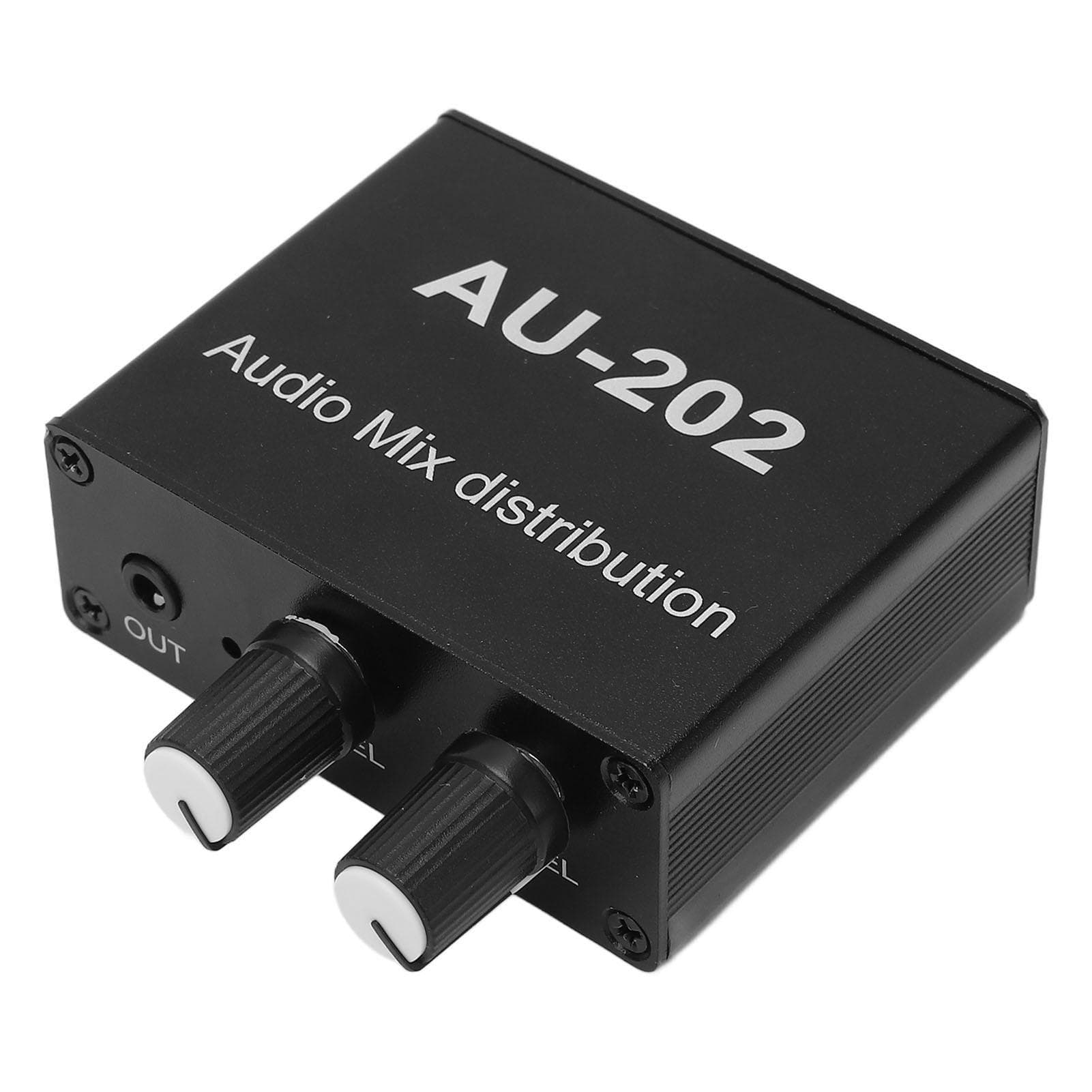 Audio Mixer Stereo Distributor 2 in 2 Out Converter Switch Box for Control Amplification