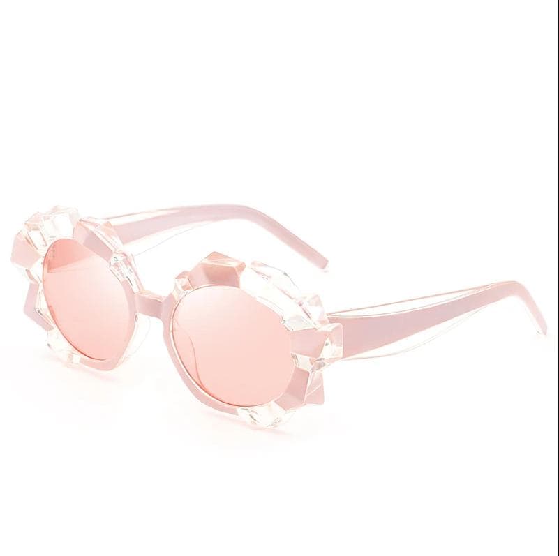 Pink Lens Myopia Sunglasses Women Prescription 0 To -6 Irregular Plastic Frame Sun Glasses With Degree 0