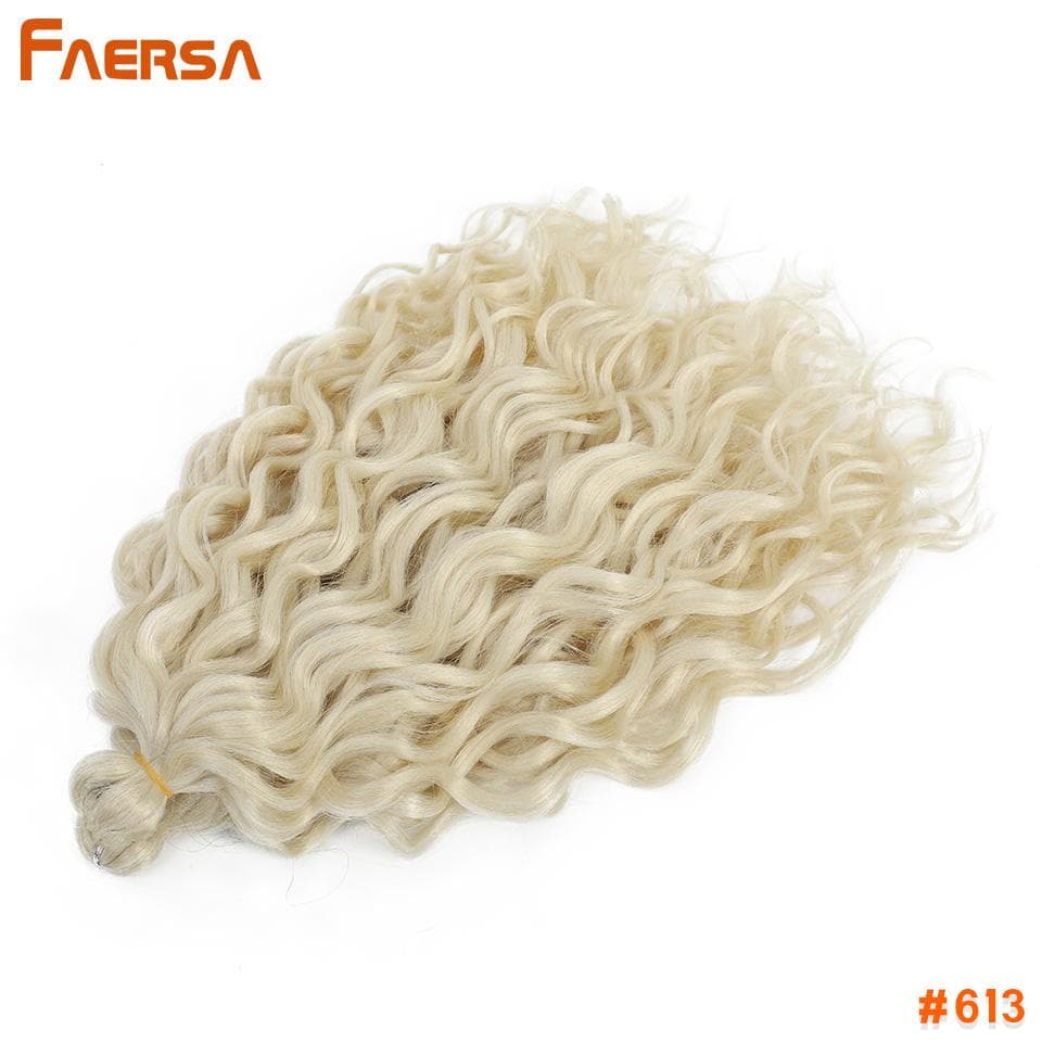 Ocean Wave Crochet Hair Deep Wave Hawaii Curl Crochet Braids Synthetic Braiding Hair Extensions Ombre Blonde 18Inch African Curls 18inch