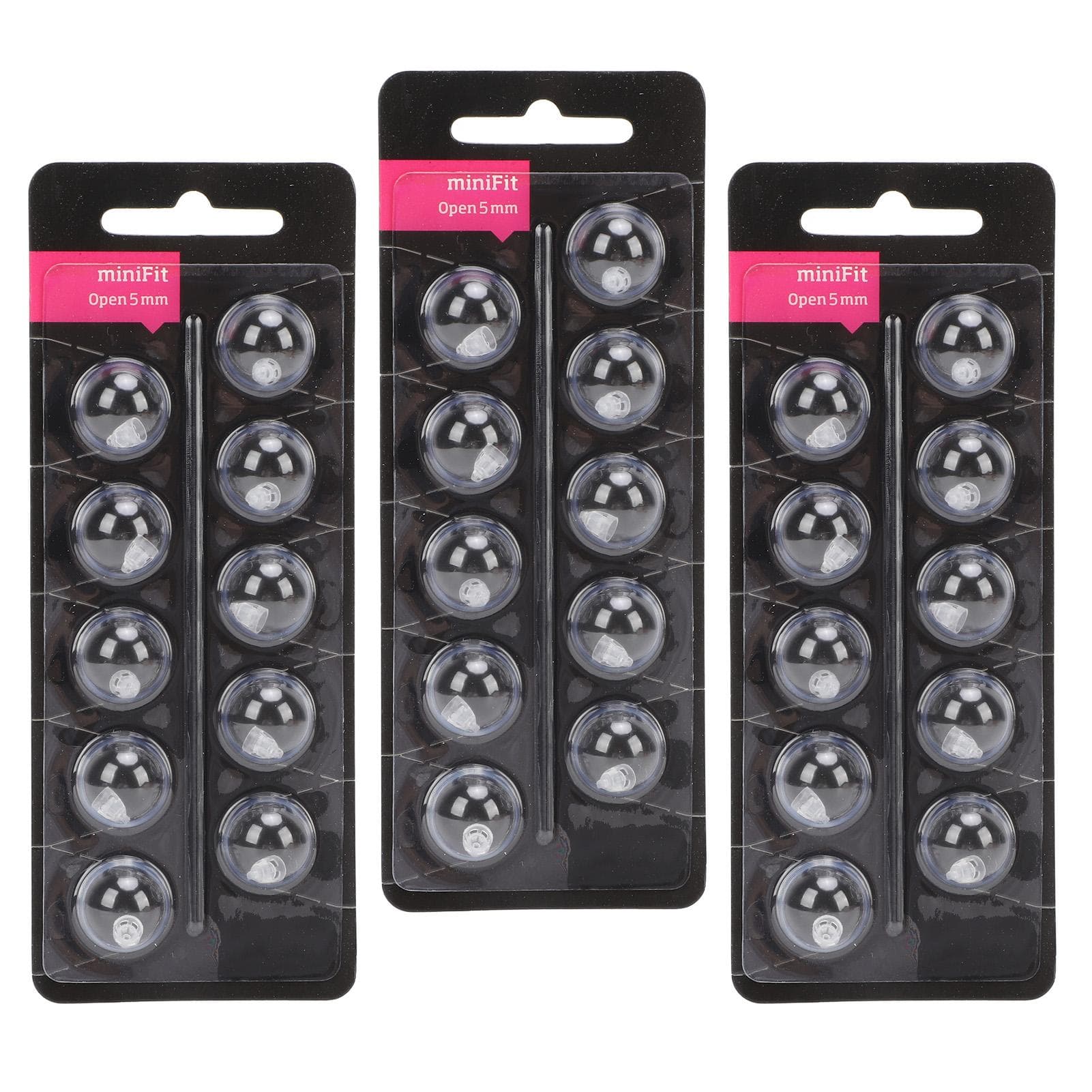 30pcs Sound Aids Replacement Domes for MiniFit Double Vent Single Layer Anti Static Silicone Open 5MM