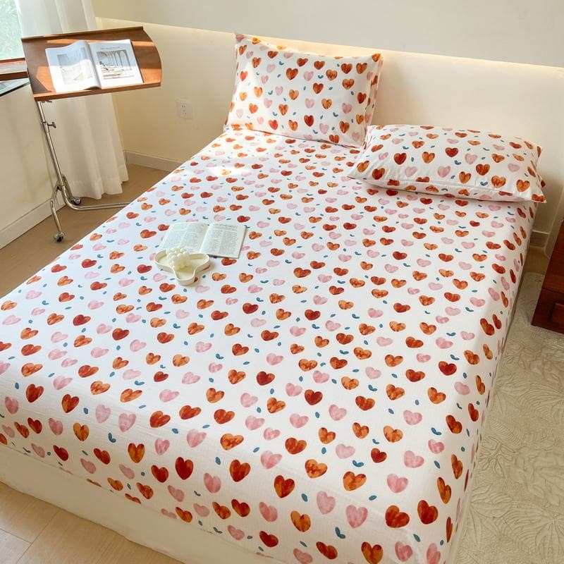 Bonenjoy 1pc Fitted Sheet Printed Bed Cover Elastic Bedsheets for Home fundas de colchón Floral Style Bed Linen (No Pillowcase) 90x200x28cm 1pc