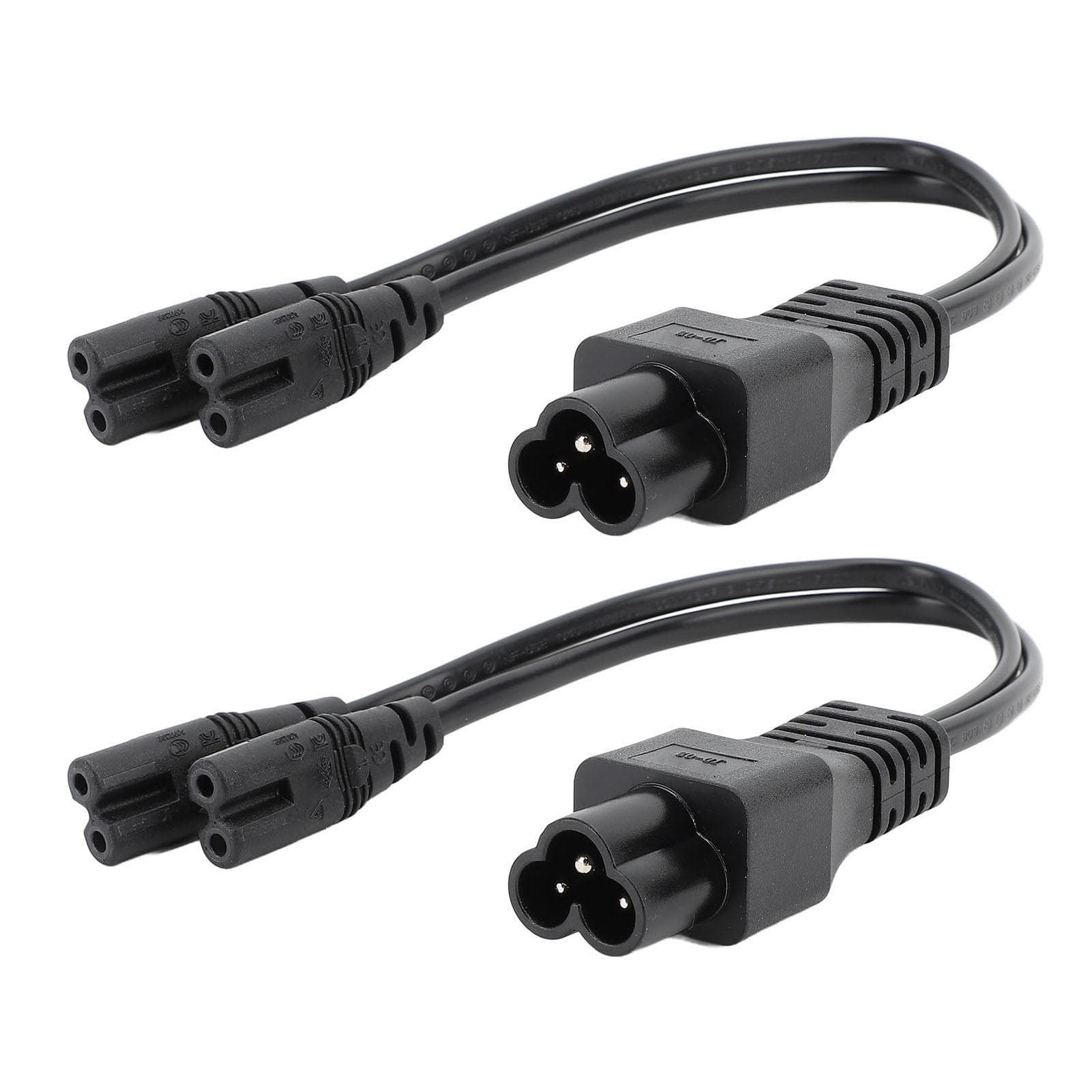 IEC320 C6 to Dual C7 Power Cord 0.3m 1 in 2 Out C6 Male to 2xC7 Female Y Split Power Cord for