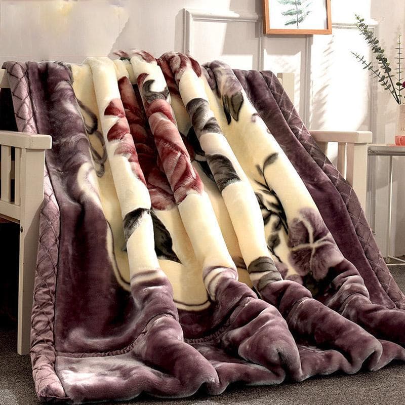 Double Layer Thickened Blanket Four Seasons Warm and Comfortable Blanket Quilt Sheet Thickened Single Winter Covering Blanket 180*220cm 3kg