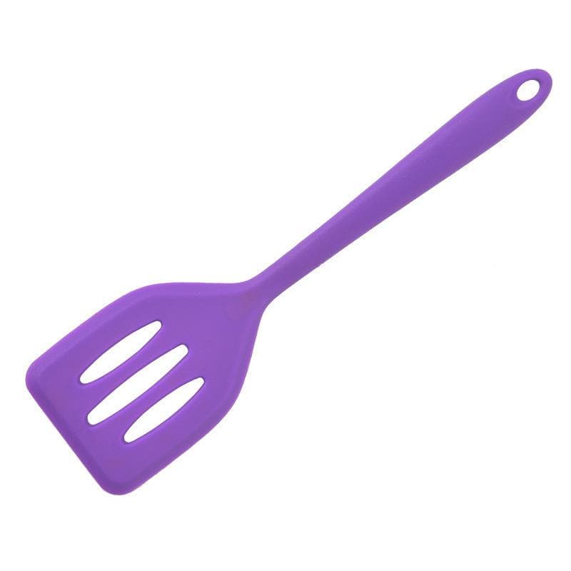 Silicone Turners Gadgets Spatula Egg Fish Frying Pan Scoop Fried Shovel Slotted Turners Kitchen Tools Cooking Utensils purple