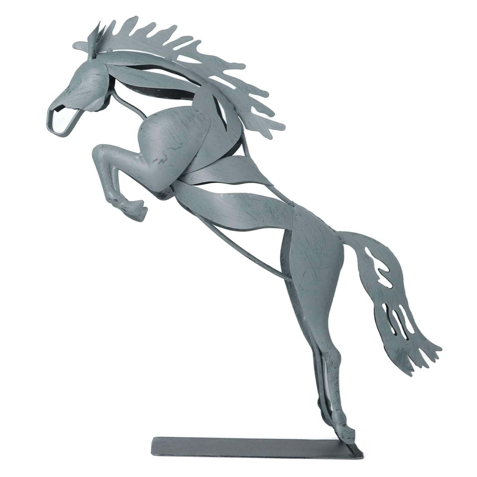 Metal Horse Statue Unique 3D Design Iron Decorative Running Horse Statue for Desktop Decoration