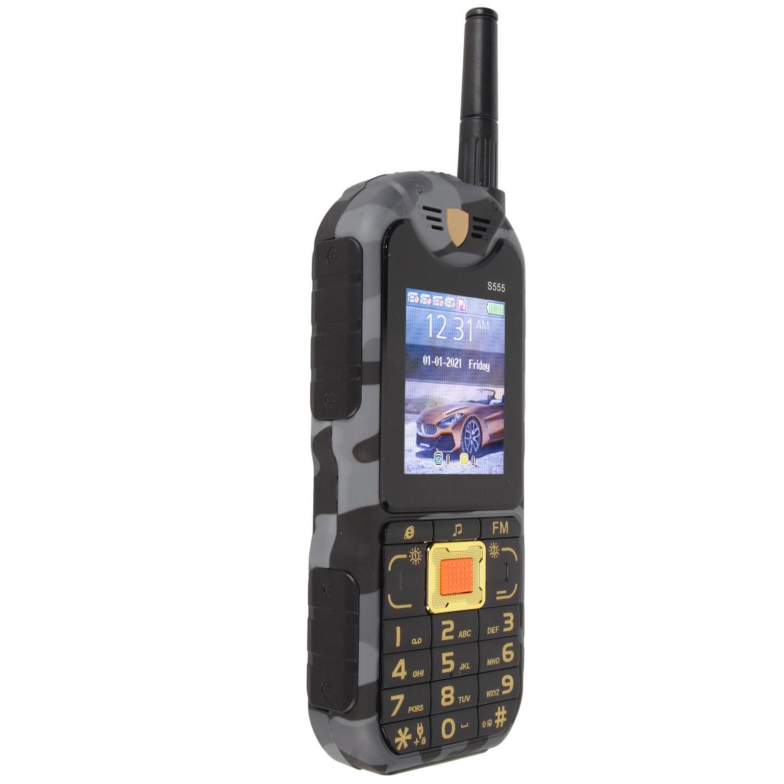 S555 2G Phone Unlocked for Elderly Big Button 2.2 Inch Senior Basic Phone High Volume 4 Card 4 EU Plug gray